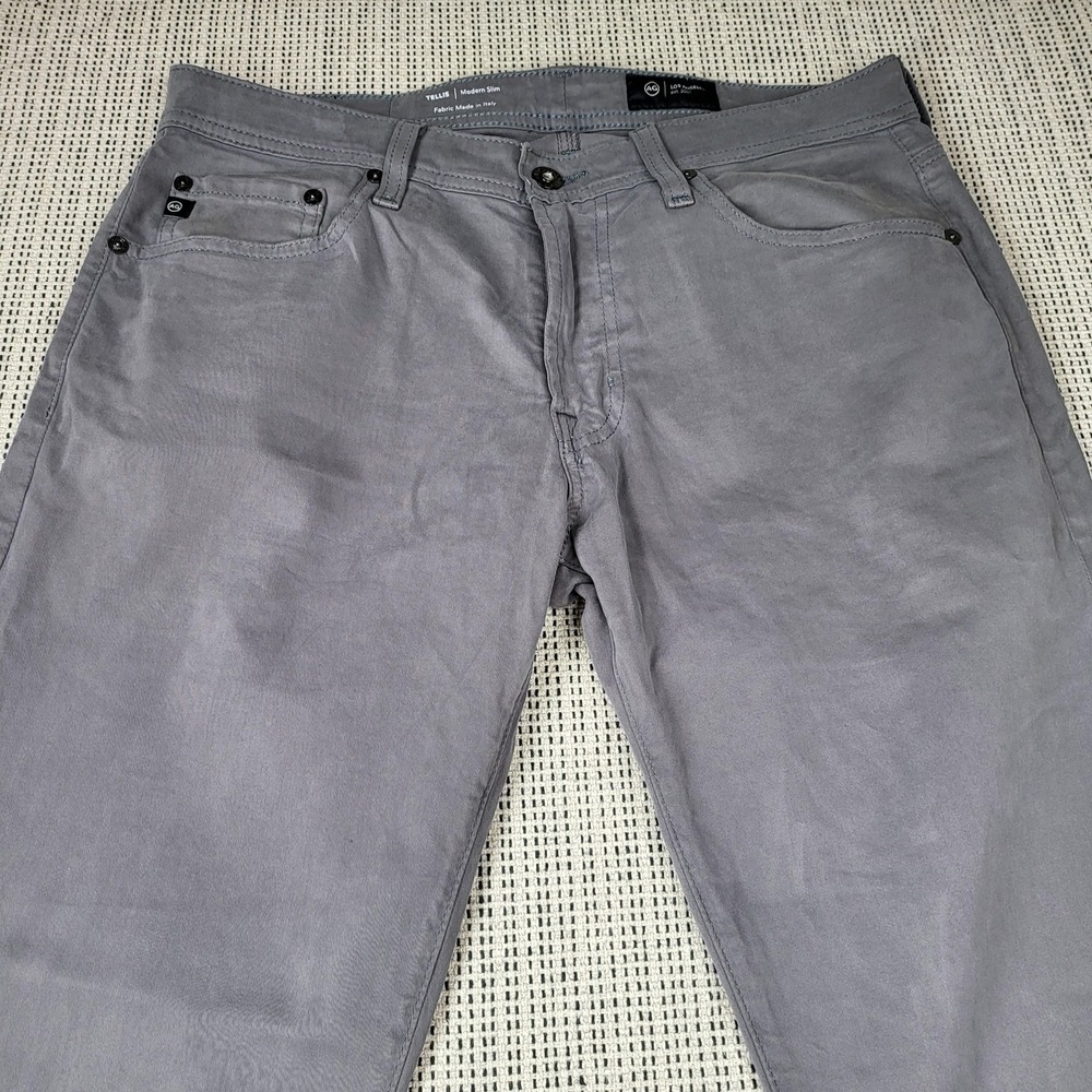 AG Adriano Goldschmied Tellis Jeans Mens 31x34 Gray Slim Straight Stretch